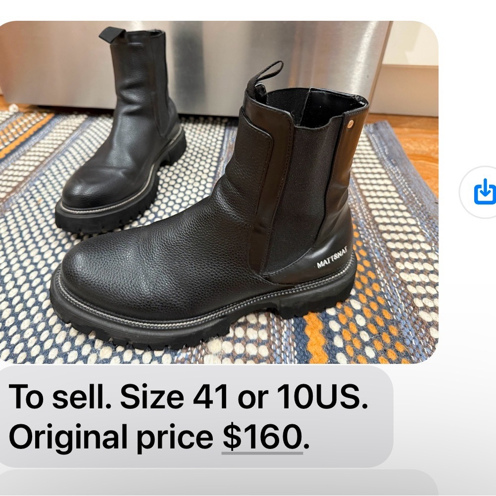 Mattandnat brand ! Beautiful black boots unfortunately too big for me